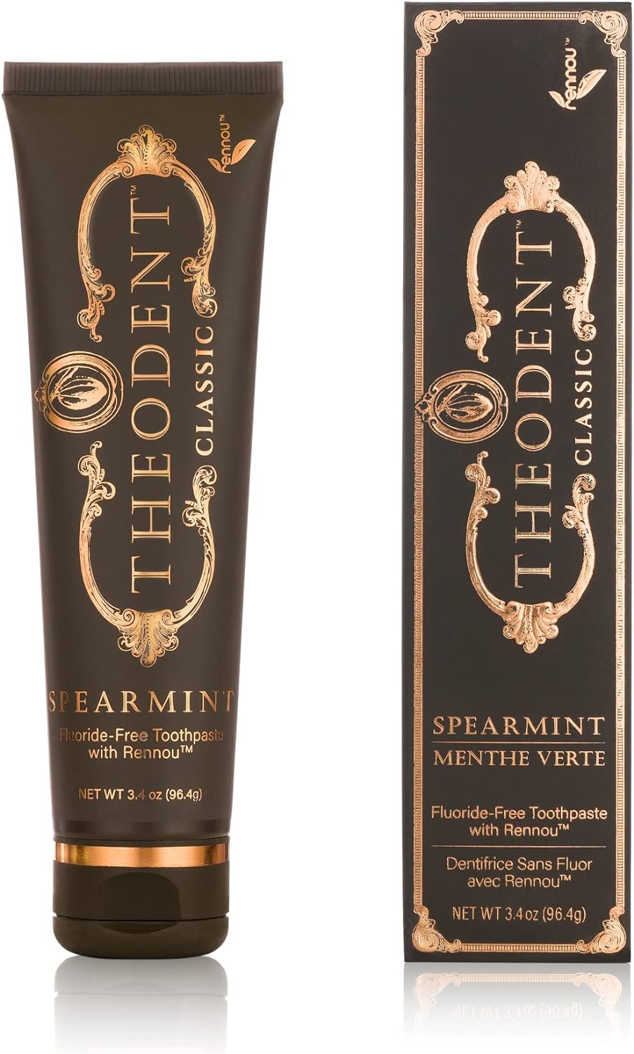 Theodent Classic Fluoride-Free, Natural Toothpaste for Remineralization and Sensitivity Reduction, Whitening Crystal-Mint (3.4 Ounces, 96.4 Grams)