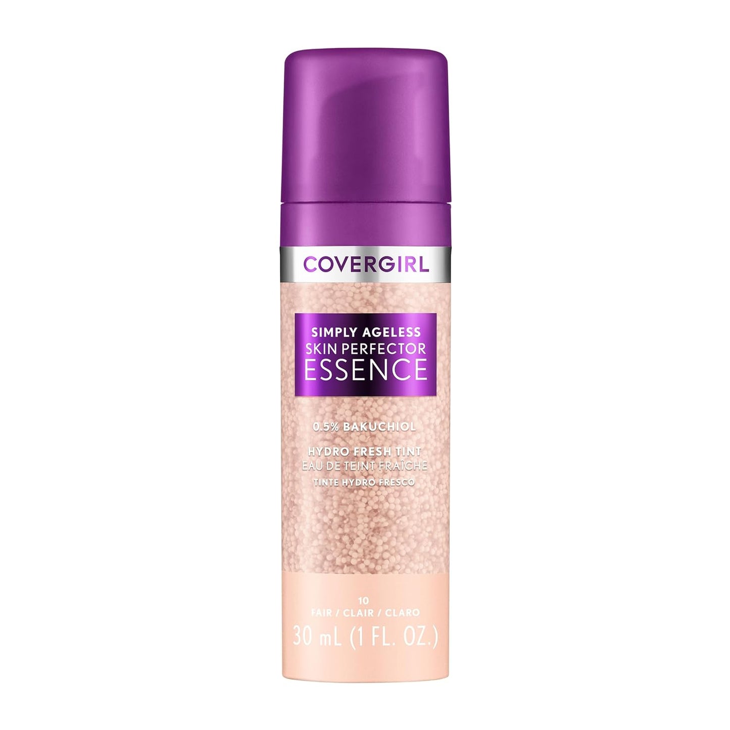 Covergirl Simply Ageless Foundation, Fair 10, Sheer Tint, Radiant Finish, Vegan, 1.0oz