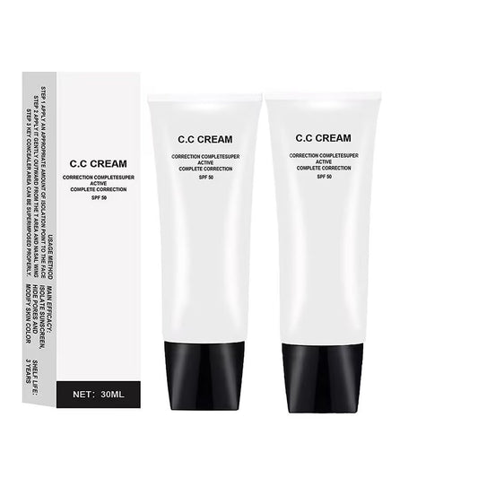 Skin Tone Adjusting CC Cream SPF 50, Colour Correcting Self Adjusting for Mature Skin, All-In-One Face Sunscreen and Foundation, Pre-makeup Primer Moisturizing Skin Concealer Brightening Skin Tone